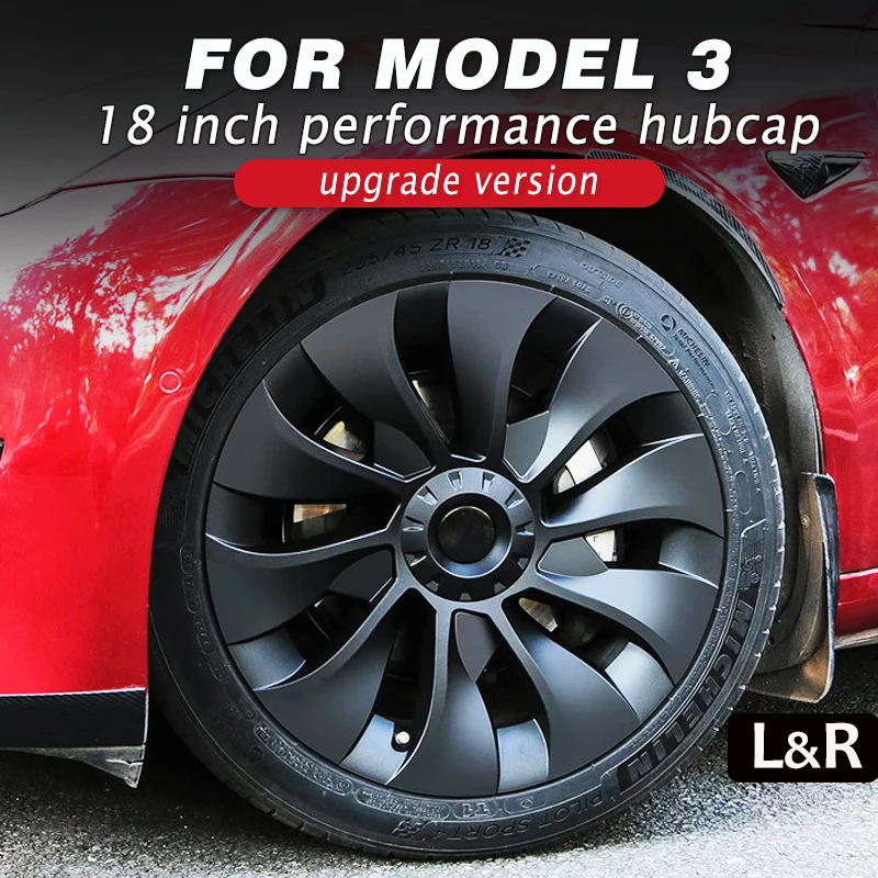 Hub Car Wheel Cover 4pcs Performance Replacement For Tesla Model 3 18 Inch