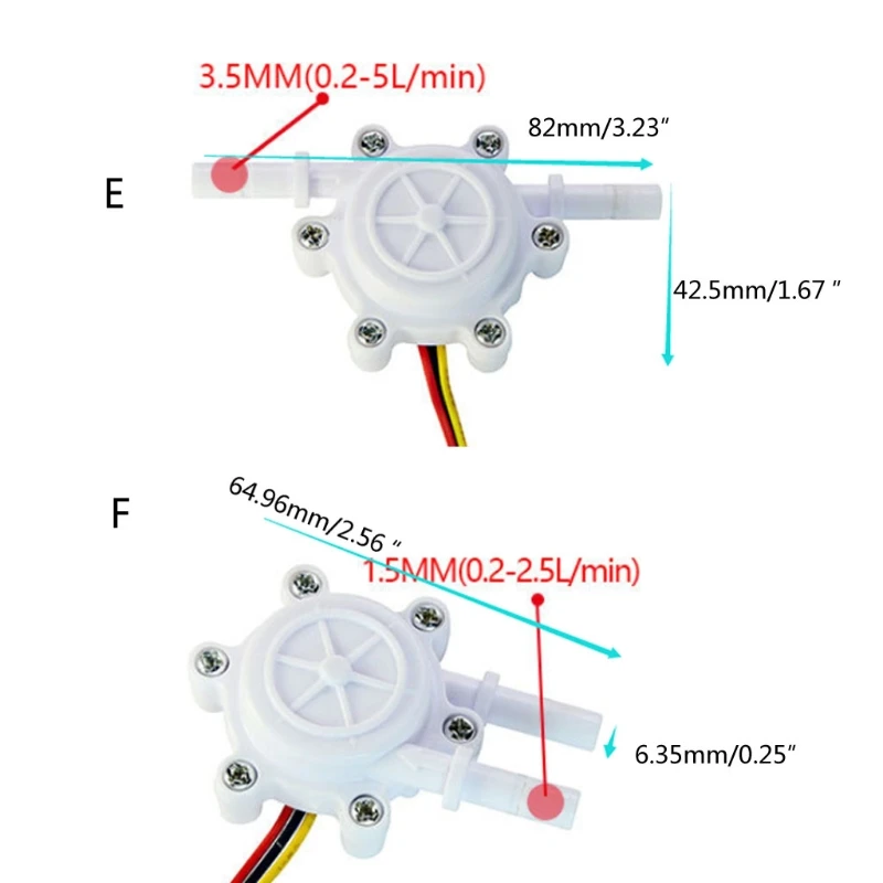 1/4-Inch Quick Water Flow Flowmeter Counter 0.2-8L/min flow meter water flow meter