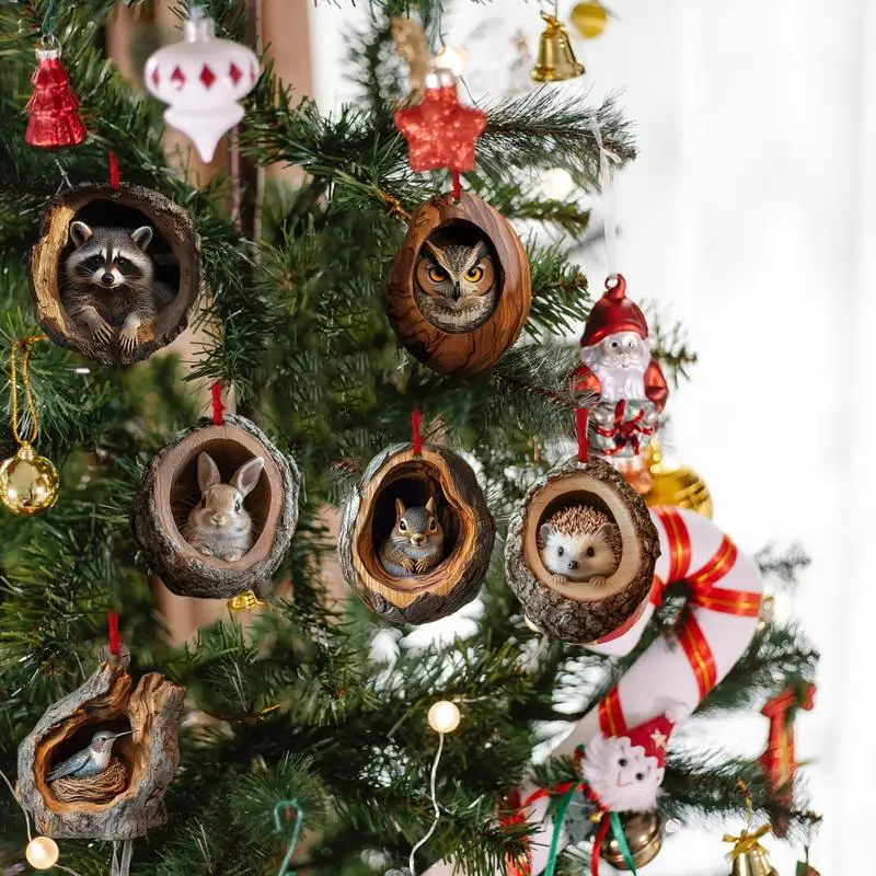 Gepersonaliseerde Kerst Ornamenten | Eekhoorn/Konijn/Vogel/Eland/Egel Decoratieve Kerstboom Opknoping Dier Hanger | Leuke Vakantiehuis Feestdecoratie