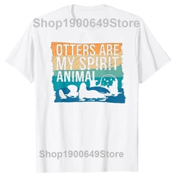 Whimsical Otter Graphic Cotton Streetwear Tee - Short Sleeve Summer Gift - M (WHITE)
