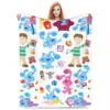 Blue's Clues Collage Blanket Warm Soft Novelty Plush Throw Blanket For Outdoor Camping Flannel Bedspread Bed Cover 1
