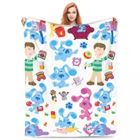Blue's Clues Collage Blanket Warm Soft Novelty Plush Throw Blanket For Outdoor Camping Flannel Bedspread Bed Cover 1