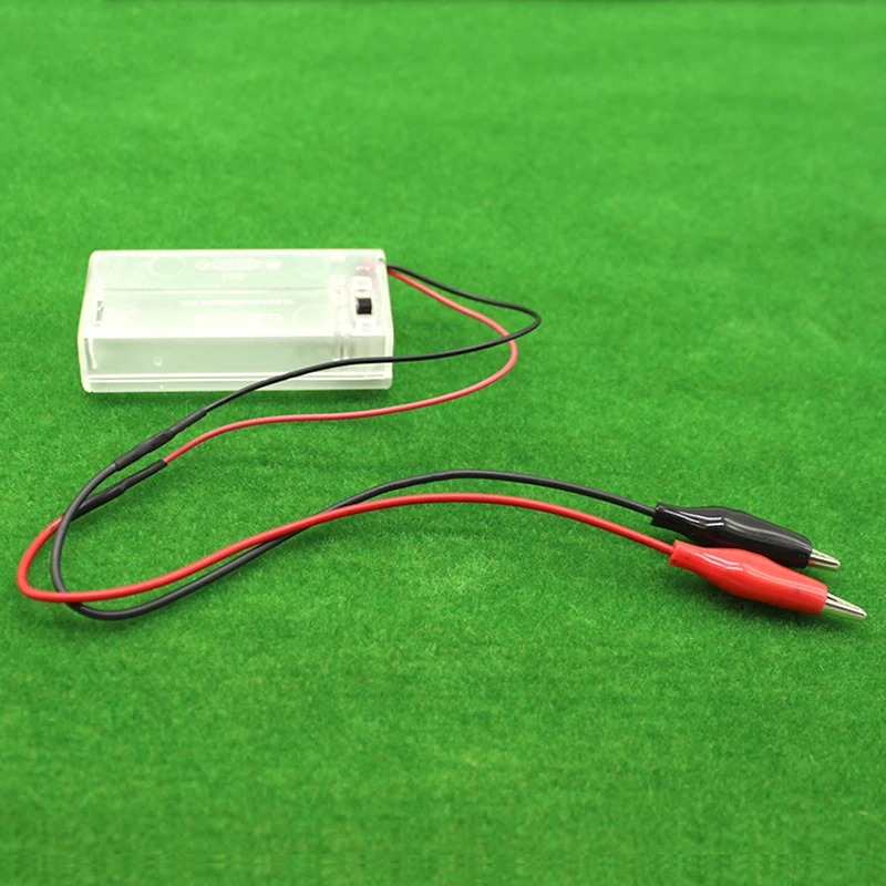 Battery Holder Storage Case Box 3V 2 x AA Batteries Alligator Clips Switch Cover