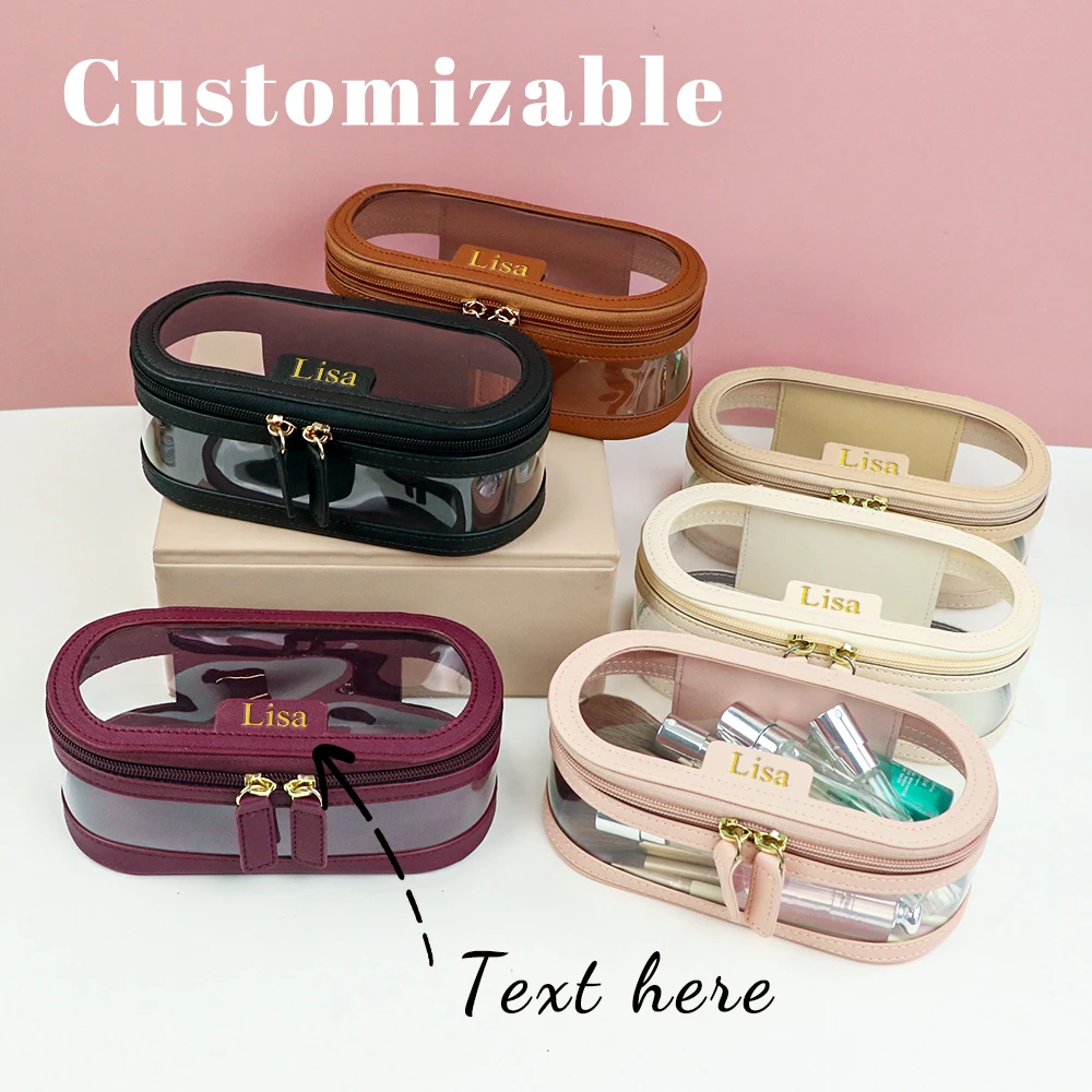 Customized multi-color PU leather PVC makeup and washroom bag with large storage capacity and waterproof makeup bag 1