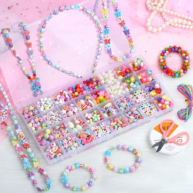 Beads For Girls Toys Kids Jewelry Making Kit Bead Art And Craft Kits Diy  Bracelets Necklace Hairband And Rings Toy For Age 3 4 5 6 7 8 9 10 Year Old  G