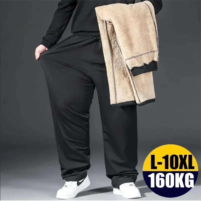 

10XL Men's Winter Pants Oversize Fleeced Warm Casual Pants Trousers Men Hip Hop Streetwear Joggers Male Tracksuit Bottoms Man