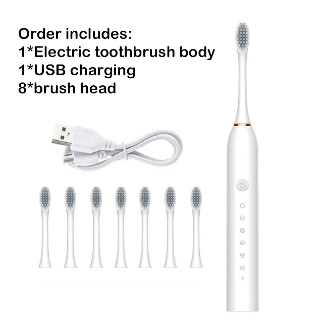 Advanced Ultrasonic Rechargeable Electric Toothbrush with Replaceable Head and Waterproof Design