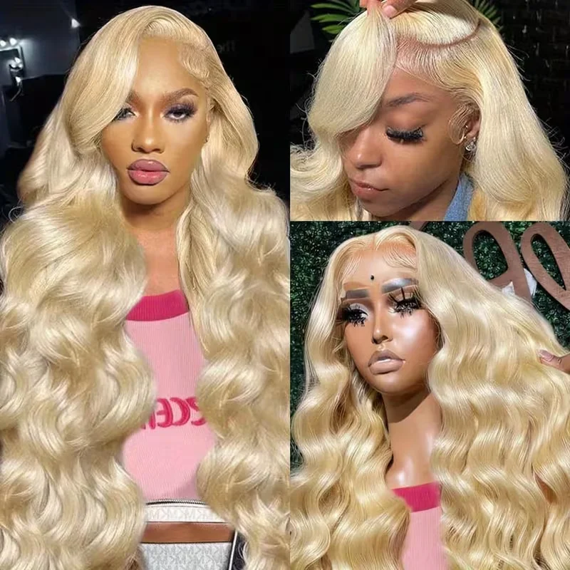 Body Wave 613 Blonde 13x4 Hd Lace Front Human Hair Wigs 220% Density Brazilian Pre Plucked Loose Body Wave 13x4 Lace Frontal Wig 2