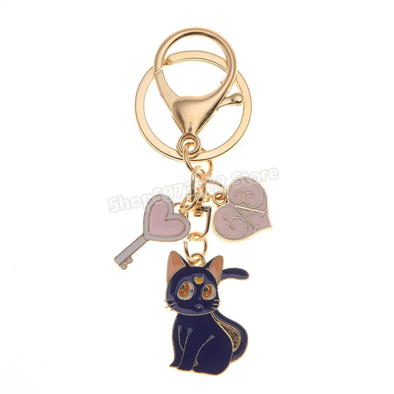 2 Portachiavi Sailor Moon Gatto Magico – Ciondoli In Metallo Blu E Bianco Per Borse E Chiavi