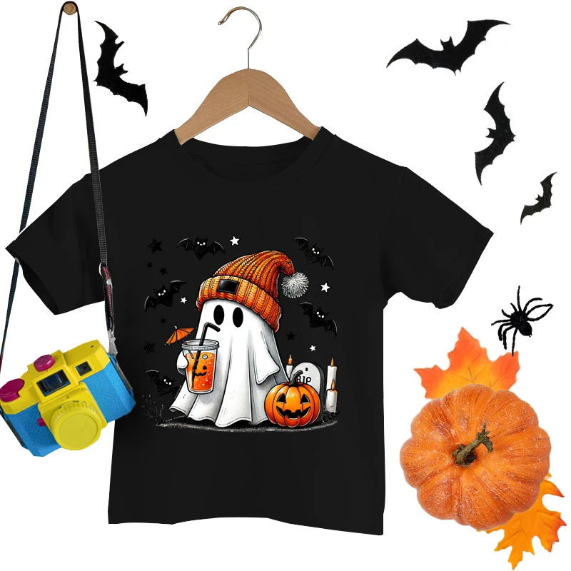 Casual T Shirt, Kids T Shirt, Halloween Print Short Sleeve T-shirt