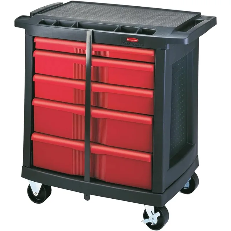 

Коммерческий торговый представитель Rubbermaid, передвижной рабочий центр с 5 выдвижными ящиками, 33 дюйма Д x 20 дюймов Ш x 34 дюйма в, черный/красный (FG773488BLA)