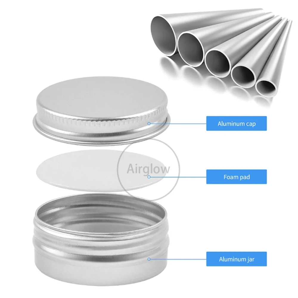 Aluminum Tins Cans 5/10/15pcs 10g Aluminum Tin Jar for Cream Balm Nail Candle Cosmetic Container Refillable Bottles Tea Cans Metal Box Candle Jars