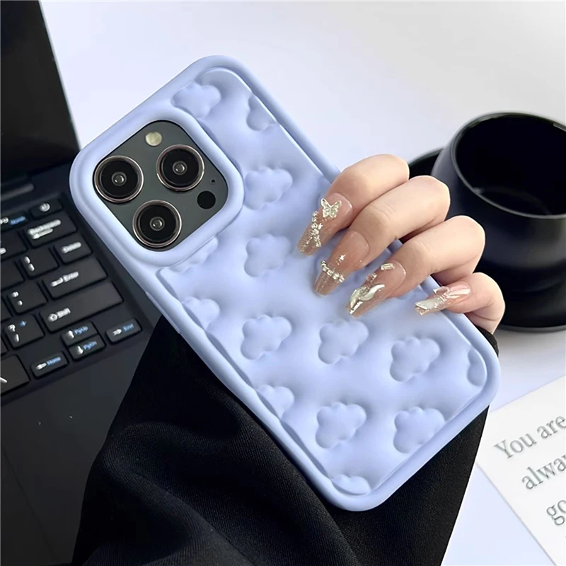 Cute 3D Clouds Soft Silicone Case For iPhone