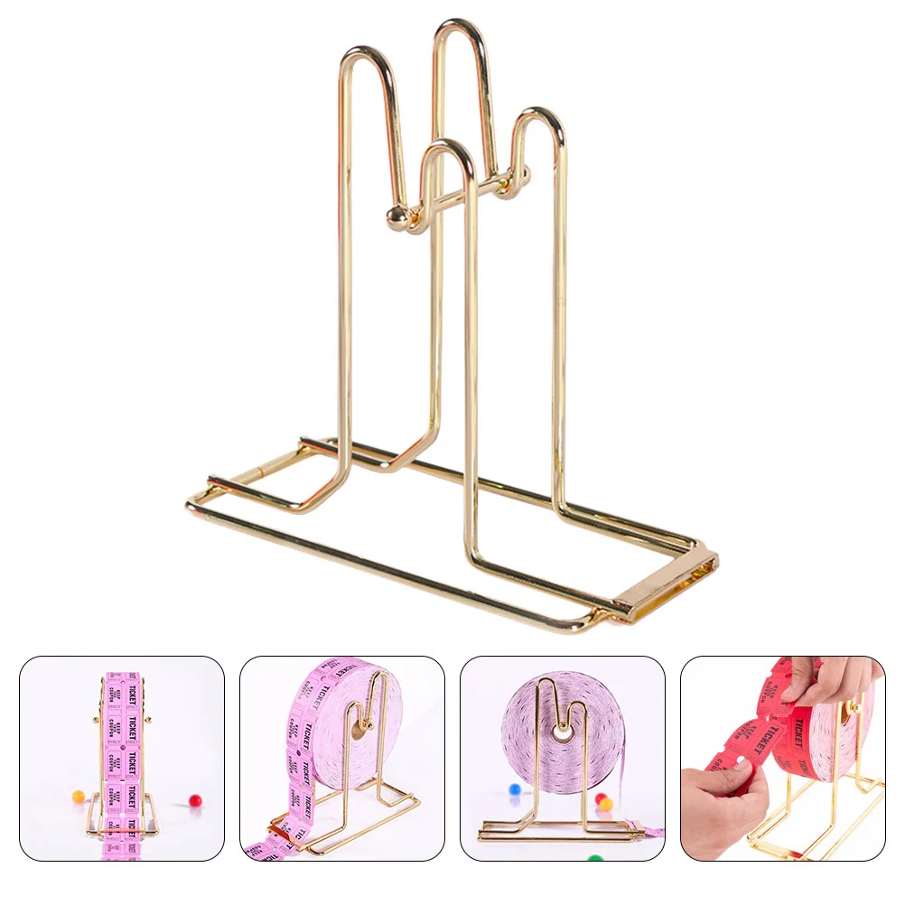 Golden Metal Ticket Dispenser Holder Raffle Stand Portable Soap Dish Movie Theater Roll ganizer Ticket Dispensing Holder Metal