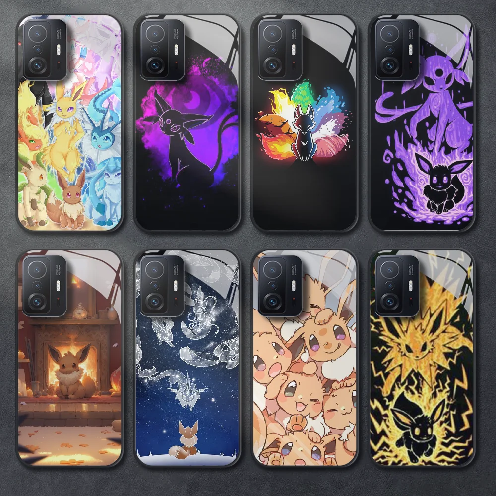 Чехол для телефона Eevee Pokemo из закаленного стекла, Xiaomi Mi X3, X4, F5, 11, 12, 13 T S Pro Lite Ultra, чехол-бампер