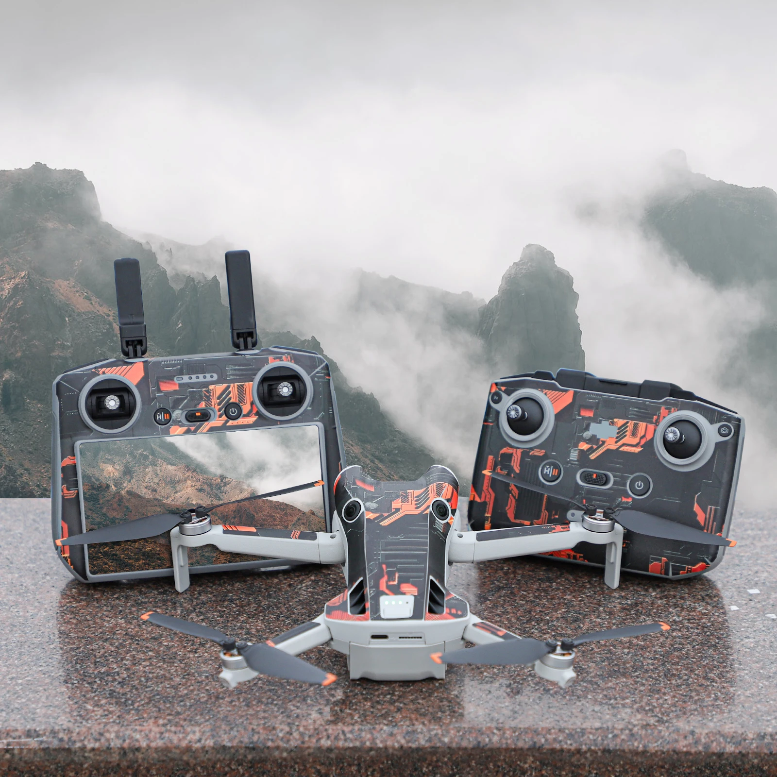 Colorful Sticker For DJI Mini 4 Pro Decal RC 2/RC-N2 Remote Protector Cover Anti-Scratch Waterproof Drone decorative Accessory drone accessories