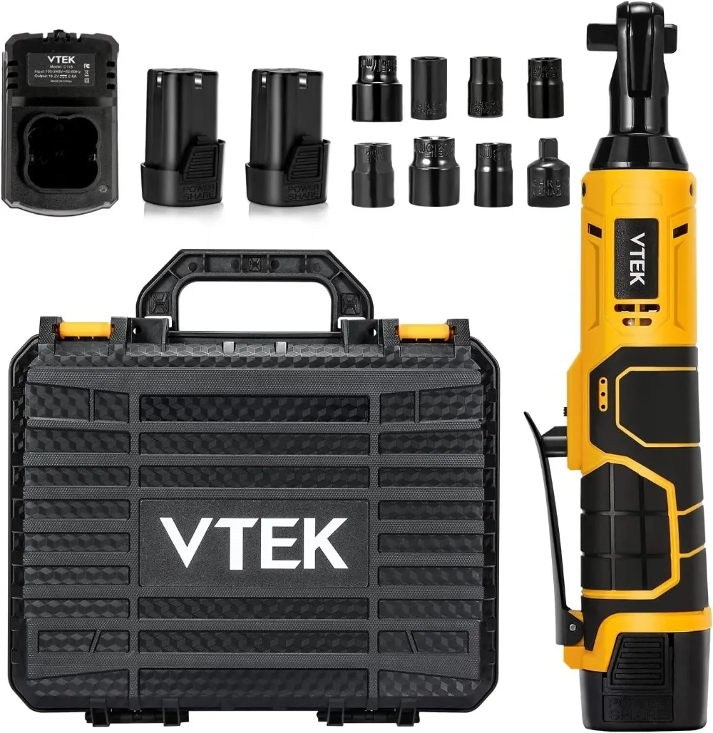 3/8 Cordless Ratchet Wrench 16.8V Power Ratchet Wrench,40 Ft-lbs 400 RPM Electric Battery Ratchet Wrench Power Tool