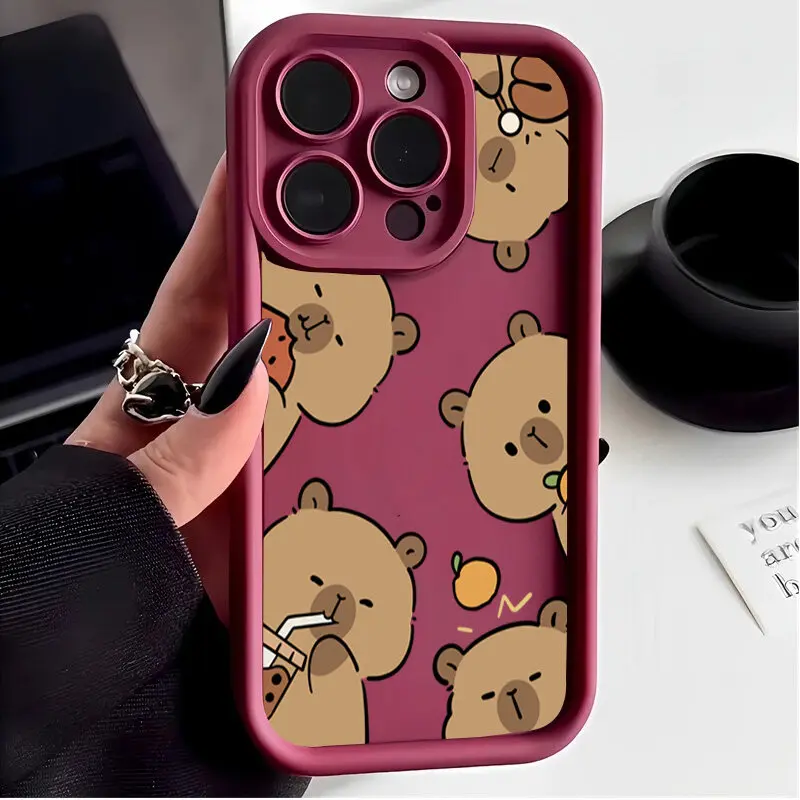 Lovely Capybara Cartoon Silicone Phone Case - Soft and Stylish Protective Casing