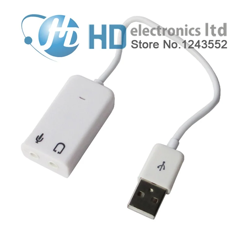 

Free Shipping 1Pcs/lot USB External Virtual 7.1 Channel Audio 3D Sound Card Adapter With Cable line 3.5mm wholesale