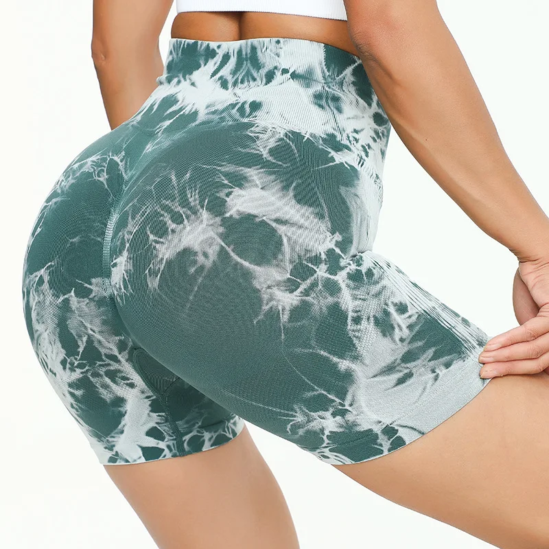 

Tie Dye Sports Shorts Women Seamless High Waist Hip Lifting Biker Shorts Sexy Fitness Workout Shorts Cycling Push Up Leggings