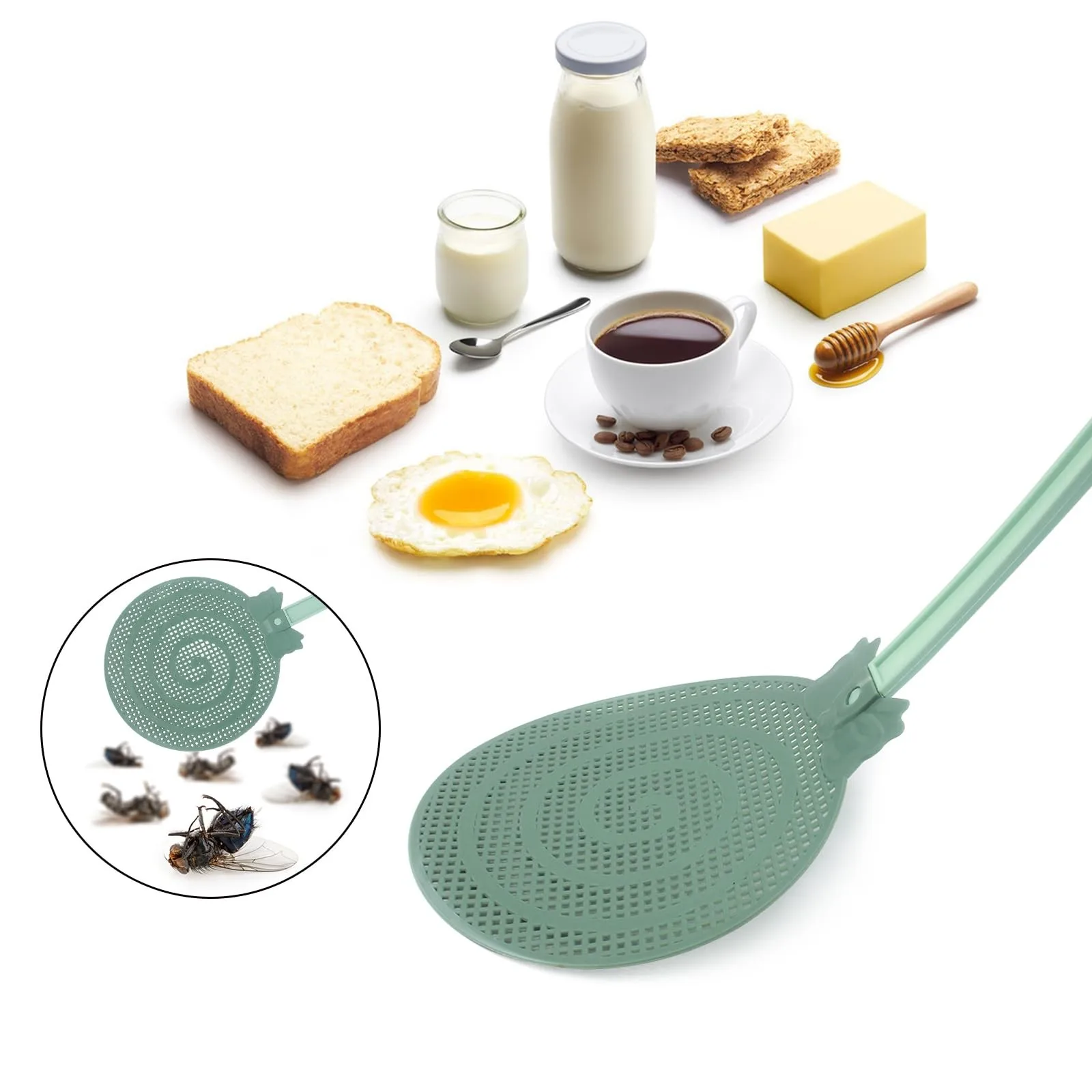 Fly Swatter Durable Mesh Fly Swatter Plastic Long Handle Mosquito Killer Manual Multi-function Household Summer Mosquito Swatter