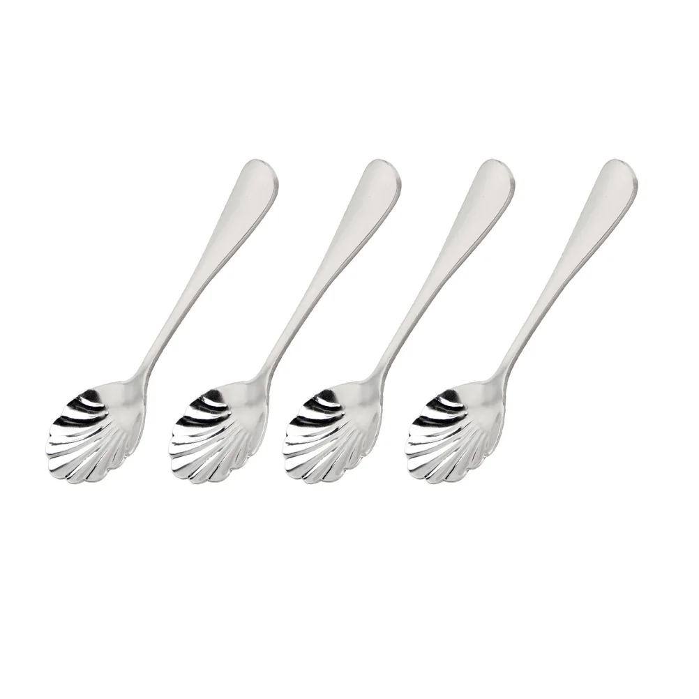 

Sugar Spoons, 4 Stainless Steel Spoons Shell Shaped Dessert Spoons Coffee Spoon