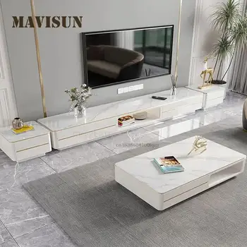 수입 락 티 테이블 TV 캐비닛 조합 포스트 모던 거실 직사각형 심플한 느낌, 고급