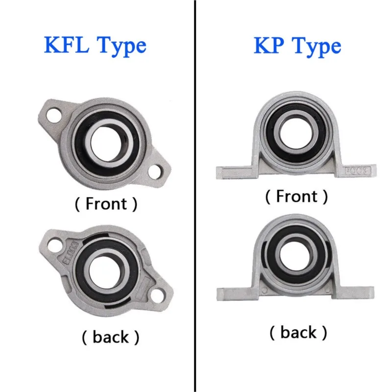 2PC KP08 KFL08 KP000 KFL000 KP001 KFL001 Kp002 Zinc Alloy Diameter 8mm To 35mm Bore Ball Bearing Pillow Block Mounted Support