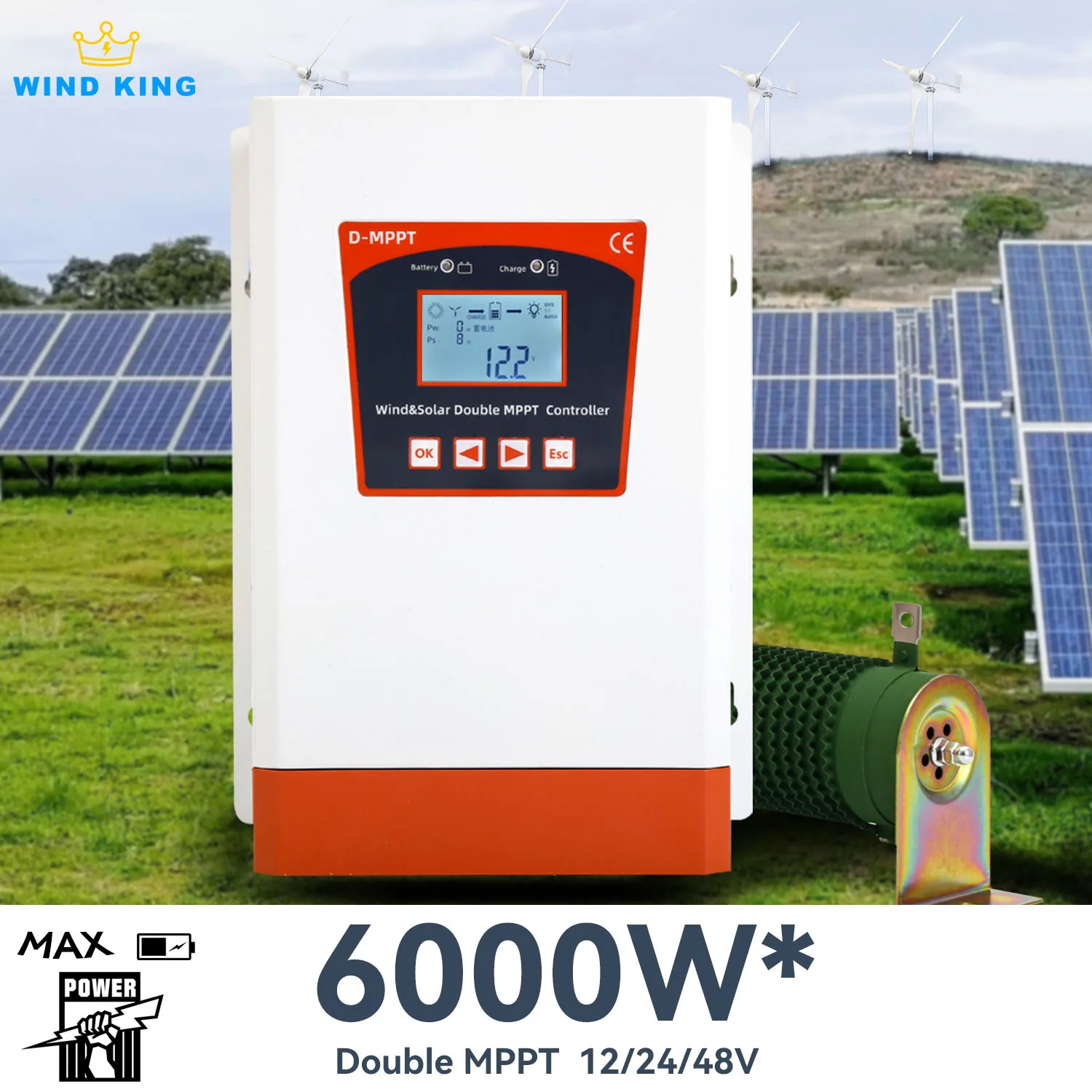 WXS Contrôleur de charge hybride solaire éolien Contrôleur de système