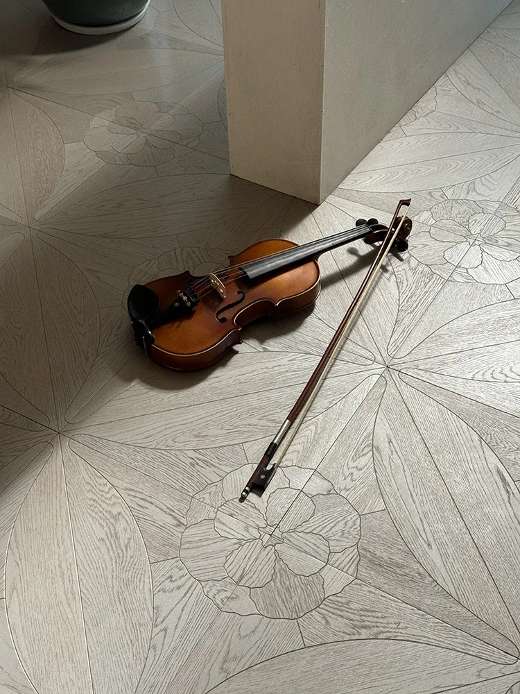 Solid wood composite parquet floor metal paint silver powder living room bedroom study corridor environmental protection