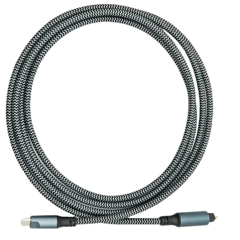 Braided USB-C to Optical Audio Cable with Gold-Plated Connector, 3Ft