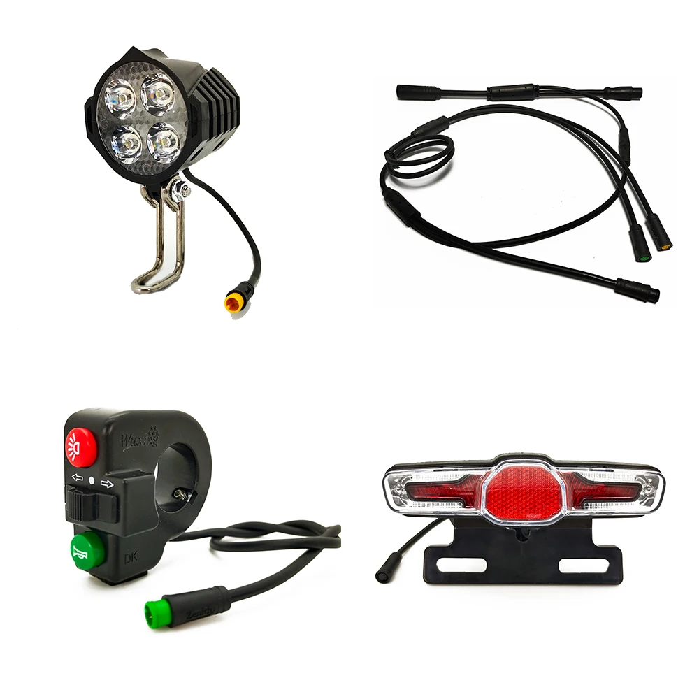 

Ebike Waterproof Cable Integrated Light Set FrontLight RearLight Turn Signal BrakeLight For Bafang Center Motor BBS 01 02 HD