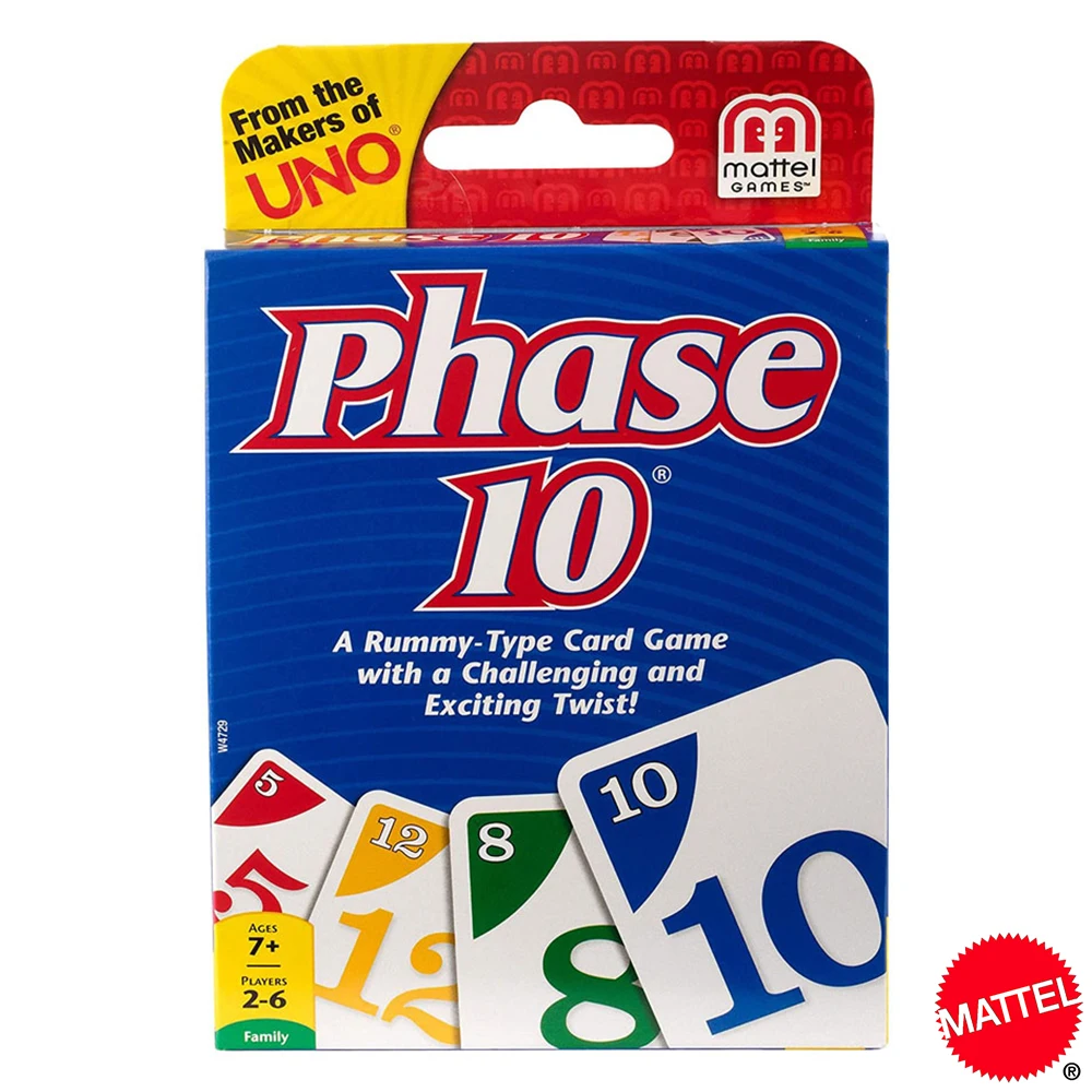 Mattel UNO Phase 10 Card Games Family Funny Entertainment Board Game Poker  Kids Toys Playing Cards