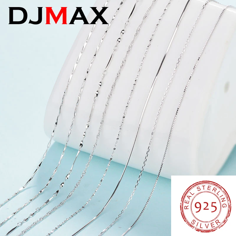 DJMAXOriginalS925SterlingSilverWhiteGoldSingleNecklaceLadys