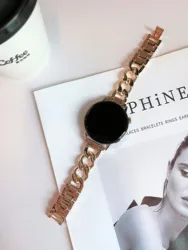 Elegant 20mm Metal Chain Bracelet Strap for 22mm (Gold)