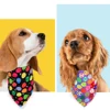 5PCS Dog Easter Scarf Adjustable Pet Dog Bandanas Cartoon Rabbit Eggs Print Spring Pet Triangular Scarf For Dogs Supplies S/M 4