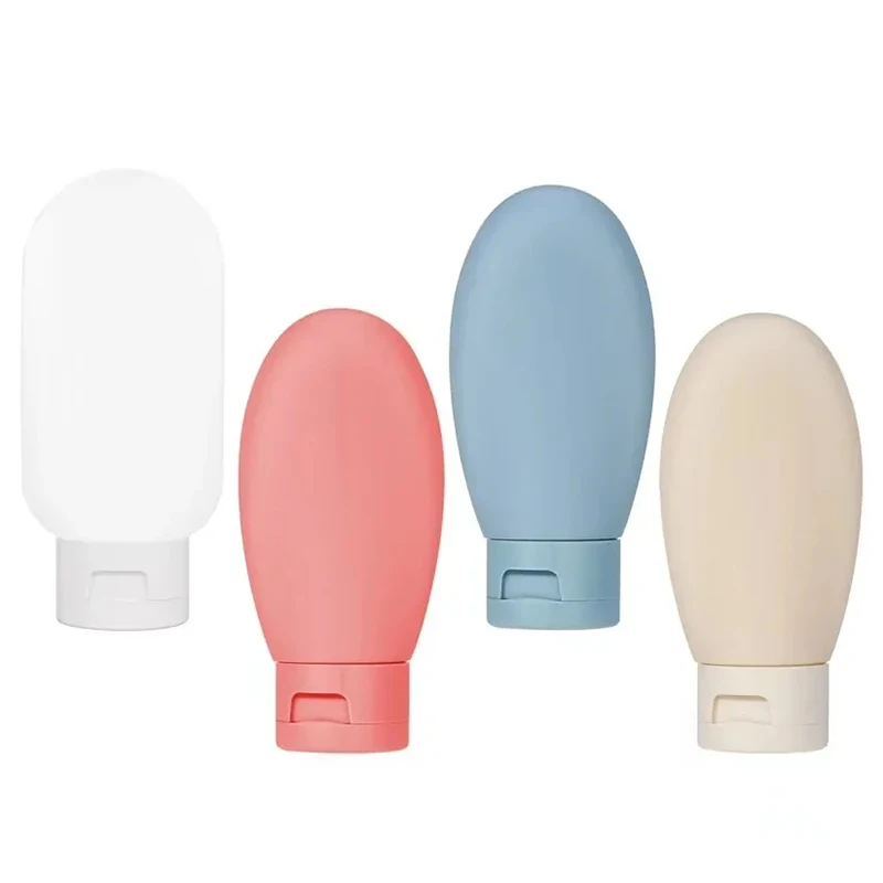 4Pcs 60ml 실리콘 여행용 병 리필 가능 스퀴즈 튜브 샴푸 로션 화장품 여행 용품을 위한 휴대용 용기