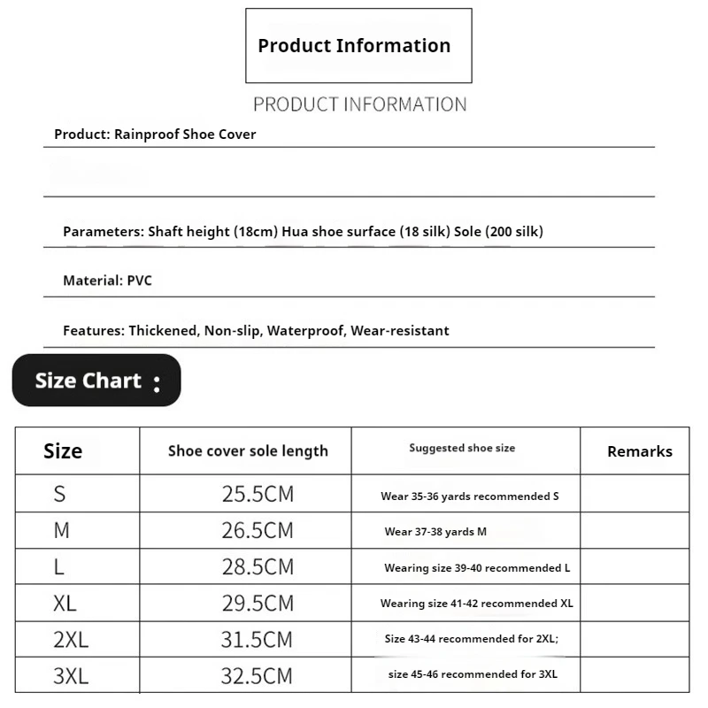 Waterproof shoe covers showing non-slip sole texture