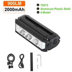 High-Performance LED Front Light - Waterproof Flashlight with USB Charging for Electric Scooters and Bicycles (2000mAh)