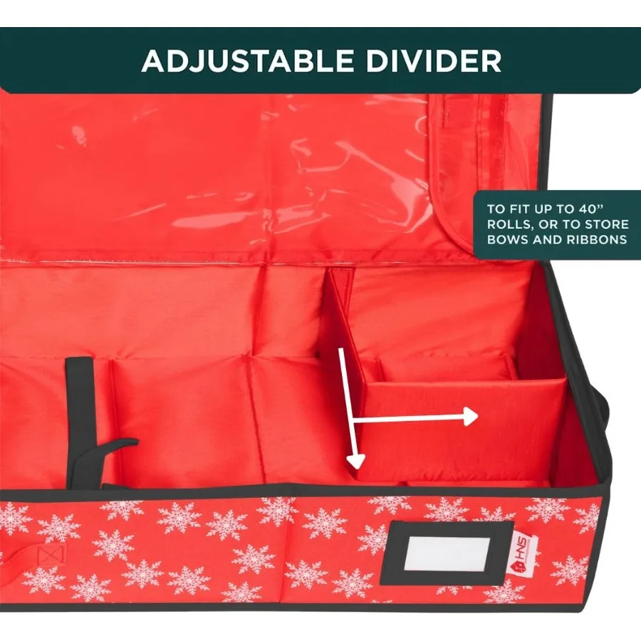 Premium Wrapping Paper Storage Container with Durable 600D TearProof Material for Organizing Up to 27 Paper Rolls Additional Po