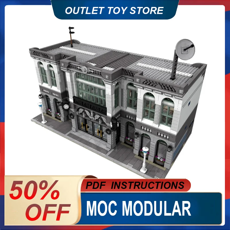 

New MOC BrickBank Downtown 4760pcs MOC Modular Building Blocks Bricks Educational Puzzle Toy Christmas Gifts