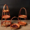 Bamboo Hand -Woven Fruit Plate Multi -Layer Refreshment Disk Display Shelf Bamboo Strip Basket Hotel Pastry Basket Fruit Plate 1