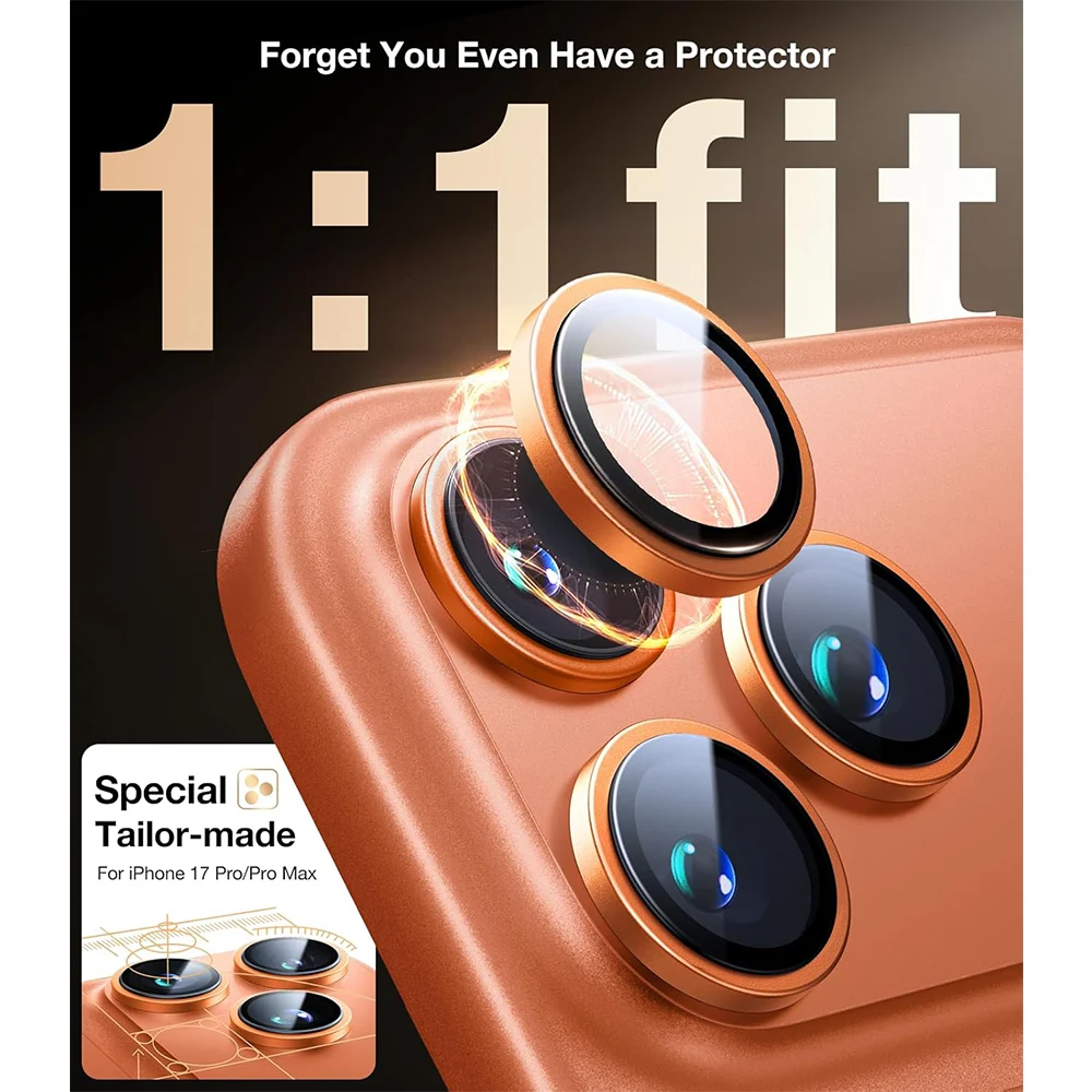 Orange Glass Camera Lens Protector Cover - Enhanced Phone Protection Accessory