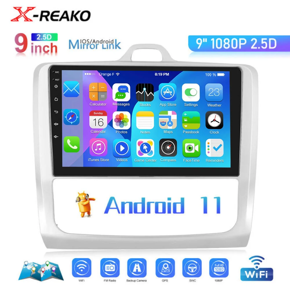 

Магнитола для Ford Focus Exi MT AT 2004-2011, 2 Din, Android 12