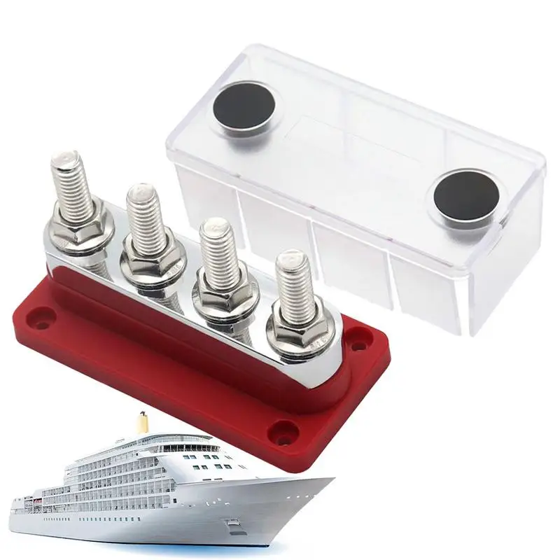 

Bus Bar Terminal Block 4-Studs 12-48V 600A Terminal Bus Bar 600A Terminal Blocks Bus Bar Busbar Power Distribution For Marine