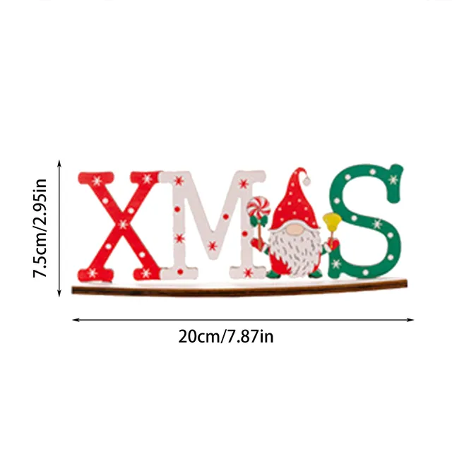 Christmas Wooden Desktop Ornaments Cartoon Santa Elk Snowman Wood Plaque 2024 Merry Christmas Home Decor 2025 New Years Gifts 6