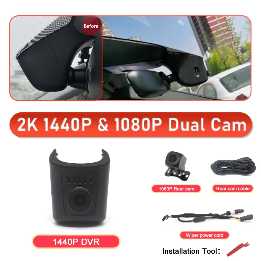 2K 1440P Car Dvr Dash Cam Camera for Porsche Panamera 970 Cayenne