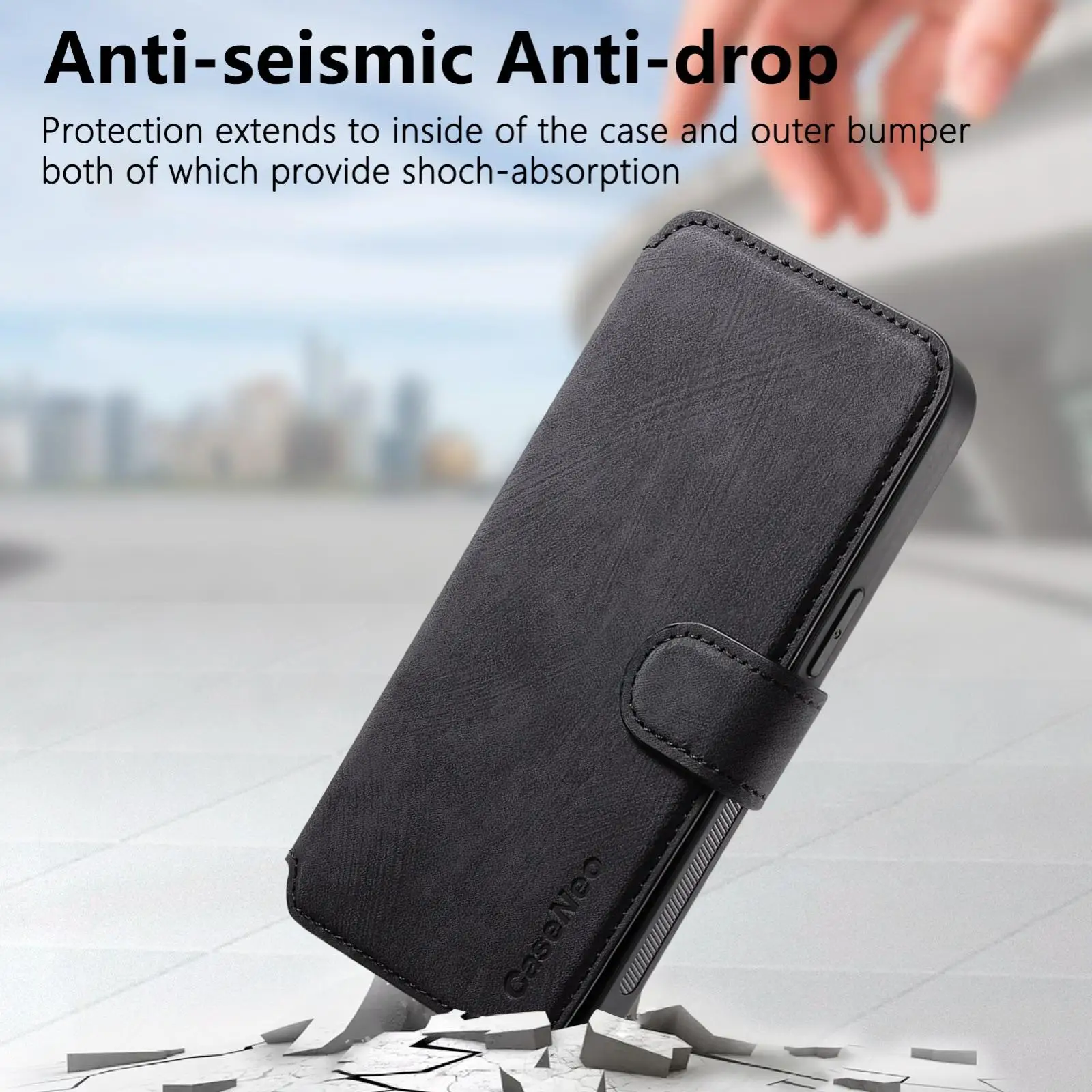 Retro Magnetic MagSafe RFID Anti-Theft PU Leather Phone Case, 6.1''