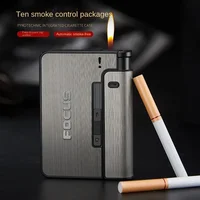 Portable Automatic Cigarette Case Metal Cigarette Boxes 10PCS Cigarette Holder Case Not Lighter Gadget For Men Christmas Gifts 1