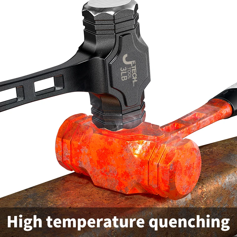 Description Picture 5 of item1 industrial octagonal hammer, 2/3/4 pounds, non-slip handle hammer, high carbon steel integrated hammer, professional masonry s